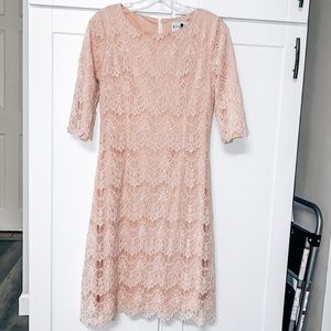 Blush pink lace dress